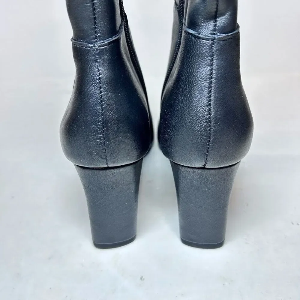 Alfani Womens 10 M WC Black Leather Tristanne High Heel Dress Boots NIB QZ5